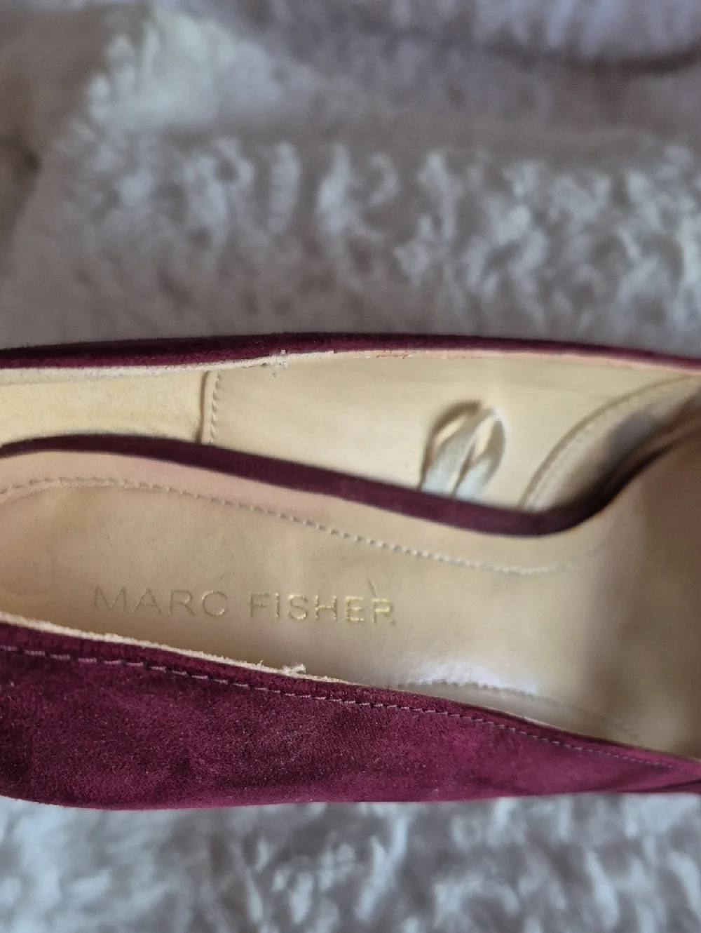Marc Fisher Wine Pointed-Toe Pumps with Geometric Cutouts - Picture 4 of 4